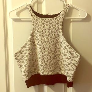 Cute white and black patterned crop top
